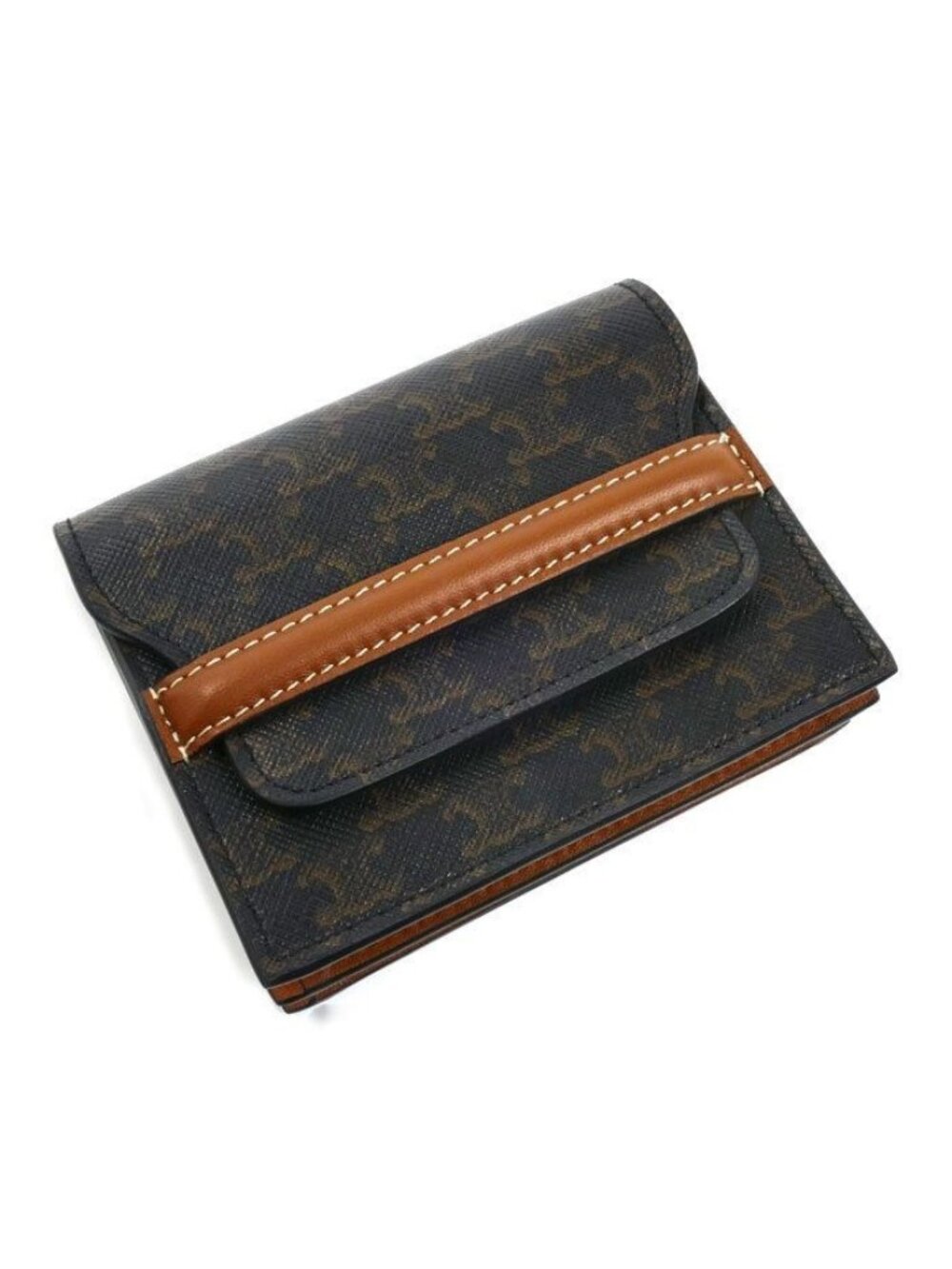 Celine Business Card Case Triomphe Canvas Brown